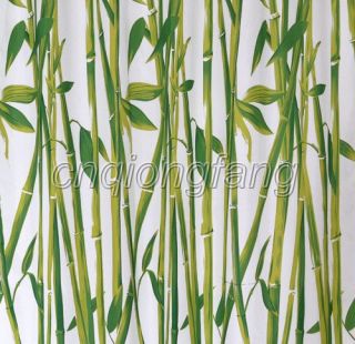   Bamboo Tree Floral Pattern Bathroom Fabric Shower Curtain CS138