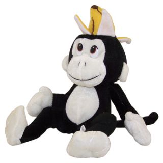   Value Plush Black Monkey with Banana Hat 10 inch Stuffed Animal