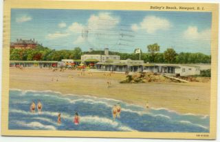 Newport RI Baileys Beach 1940s Rhode Island Postcard