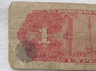 Banco de Mexico Vintage 1 Un Peso 8 IX 1954 EZ Series Bank Note Bill 