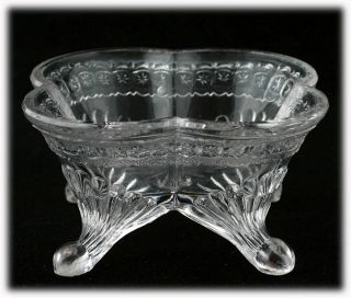 King Son Co Banded Star Small EAPG Footed Dish Antique Crystal