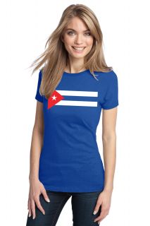 Cuban National Flag Adult Ladies T Shirt La Bandera de Cuba Havana 