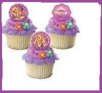   Topper Cupcake Rings Disney Tangled Rapunzel 12 Bakery Supplies