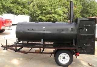 NEW CHARCOAL COOKER BBQ WOOD SMOKER GRILL WITH BLACK TRAILER