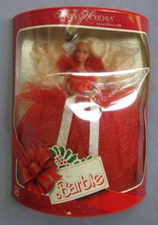 1988 Holiday Happy Holidays Christmas Barbie Doll New in Box Unopened