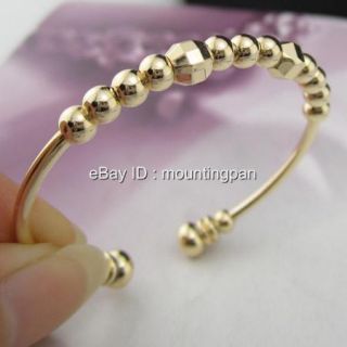    18K Yellow Gold Filled Baby Bracelet 45 48MM Bangle Beads GF Jewelry