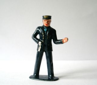 Barclay Lead Childs Toy Model Railroad Conductor Figure