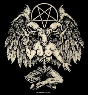 Black Metal Pentagram Winged Baphomet Shirt LRG New