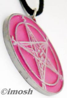 Necklace Pink Sigil of Baphomet Pendant Girly Amulet