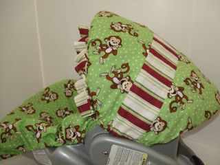 Cutie Pie Monkey Print Infant Car Seat Cover Set Evenflo Fit