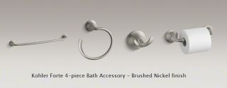   Accessory Set Brushed Nickel 24 Towel Bar Ring Holder Hook