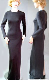 St John Granite Long Dress Gown Sz 6 Milano Knit Fitted Special Low 
