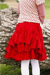 Paper Wings Girl Red Corduroy Bustle Skirt 2 2T