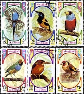 birds on stamps from aquilastamps