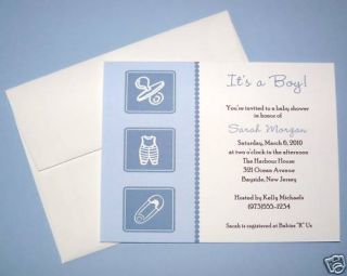 50 Baby Things Baby Boy Shower Invitations Personalized