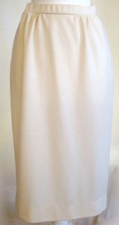 Barclay Square Off White Stretch Knit Vintage Skirt 8