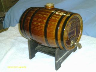   Ceramic Whiskey Barrel Old Bardstown Sour Mash Bourbon Wood Look Spout