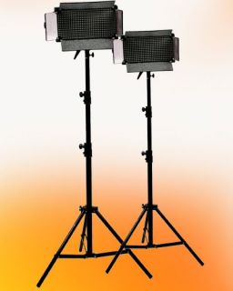 Two 500 LED Dimmable Video Light Panel Light Stand Kit
