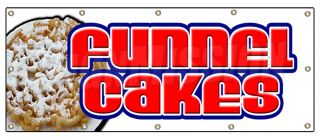 48x120 Funnel Cakes Banner Sign Cake Concessions Signs Fresh Made 