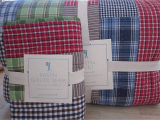 Pottery Barn Kids Dustin Patchwork Twin Quilt Sham 2pc
