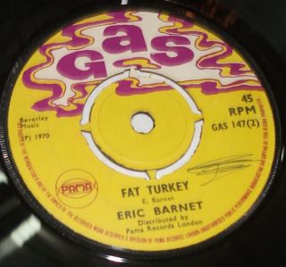 Eric Barnet 1970 Vinyl 45 rpm Bumper to Bumper and Fat Turkey on the 