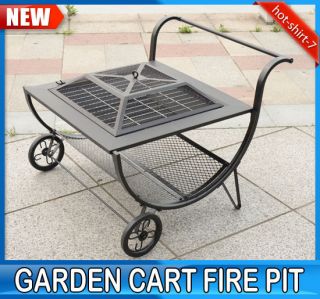 Movable Patio Backyard Metal Deck Fire Pit Home Garden Stove with Poke 
