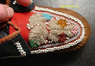 Late 1800s Indian Beaded Moccasins EX E G Barnhill