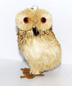 Bristle Bottle Brush Art Buri LG 5 Barn Owl Woodland Animal Ornament 