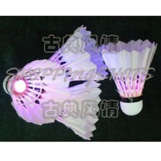Pcs Red and Green LED White Badminton Feather Shuttlecocks Birdies 