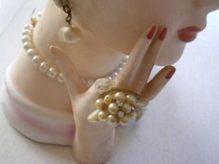 HERE IS A VINTAGE JEWELED LADY RELPO 7 Tall HEAD VASE/PLANTER. Does 