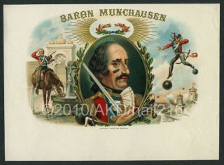 First Baron Von Munchausen on Vintage Cigar Label Sample Art