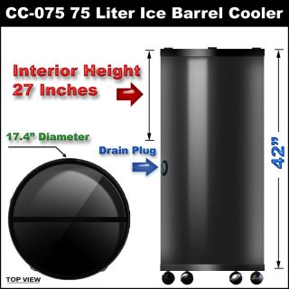 Commercial 75L Portable Insulated Ice Barrel Can Bottle Beverage Drink 