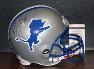 Barry Sanders Autographed F s Detroit Lions Helmet JSA Authenticated 