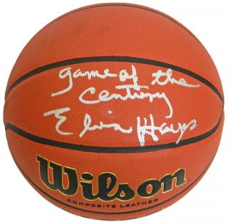 Elvin Hayes signed Wilson NCAA basketball with Game of the Century 