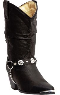 Di 522 Dingo Bailey Black Womens Slouch Harness Cowboy Western Boot 