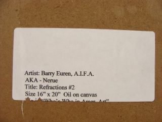 ORIGINAL BARRY EUREN REFRACTIONS #2 Abstract OIL PAINTING Framed