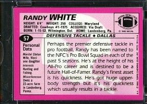 1983 Topps Football Color Key Back Set Randy White Cowboys