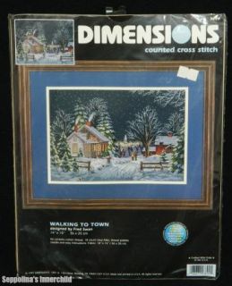 Dimensions Walking to Town Counted Cross Stitch Kit 3899 New Fred Swan 
