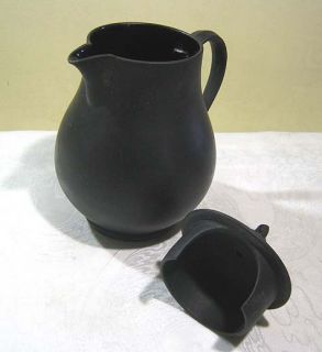 RARE Wedgwood Black Basalt Sybil Widow Finial Teapot Coffee Pot 1908 