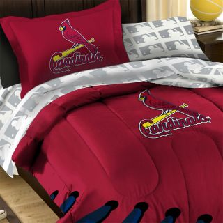 MLB St Louis Cardinals Baseball Twin Full Bedding Set Laces Comforter 