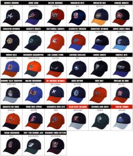 12 Minor League 3D Replica Baseball Caps Your Team