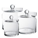 Set of Three 3 Candy Buffet Jar Glass Apothecary Jar Great Value 