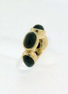 Authentic Pandora Solid 14K Gold Cabochon Onyx Spacer Charm #750802ON 