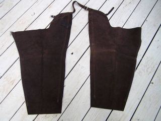 New Barnstable Dark Brown Suede Leather Cowhide Horse Riding Chaps 