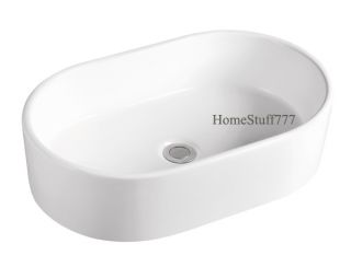 22 Bathroom Lavatory Oval Vessel Sink Ceramic Art Basin A110