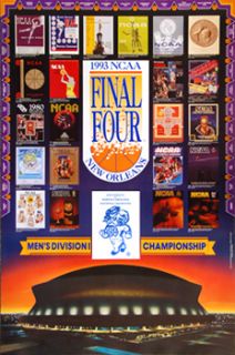 NCAA Mens Basketball FINAL FOUR 1993 Original Event Poster   North 