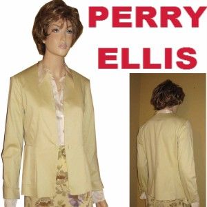 Perry Ellis Blazer $168 Vanilla 8 Young Smart Designer Stretch Cotton 