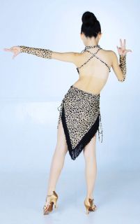   Samba Ramba Jive Brown Leopard Girls Ballroom Latin Dance Dress
