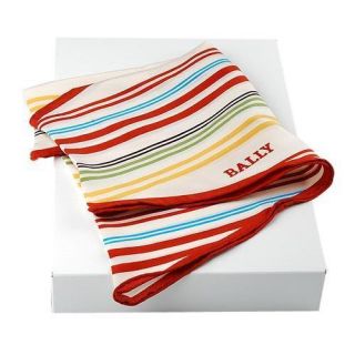 Bally 100 Silk Scarf Multiple Colors Stripes Italy
