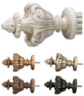   Drapery Hardware 1 3 8 Pole Finial Barrymore Pair 5 Finishes